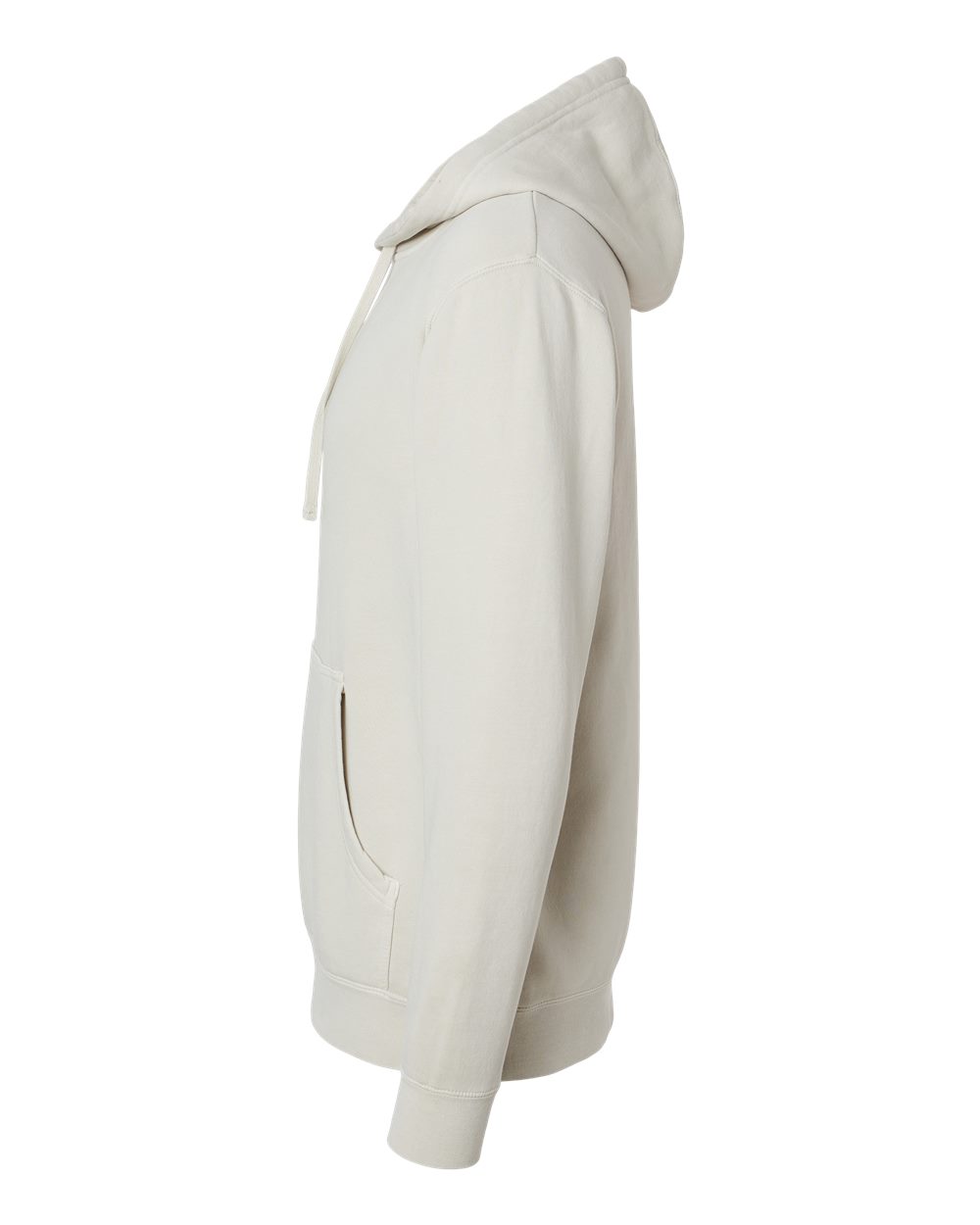 Left View of Pigment Ivory Midweight Pigment-Dyed Hooded Sweatshirt - PRM4500