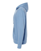 Left View of Pigment Light Blue Midweight Pigment-Dyed Hooded Sweatshirt - PRM4500