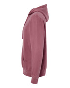 Left View of Pigment Maroon Midweight Pigment-Dyed Hooded Sweatshirt - PRM4500