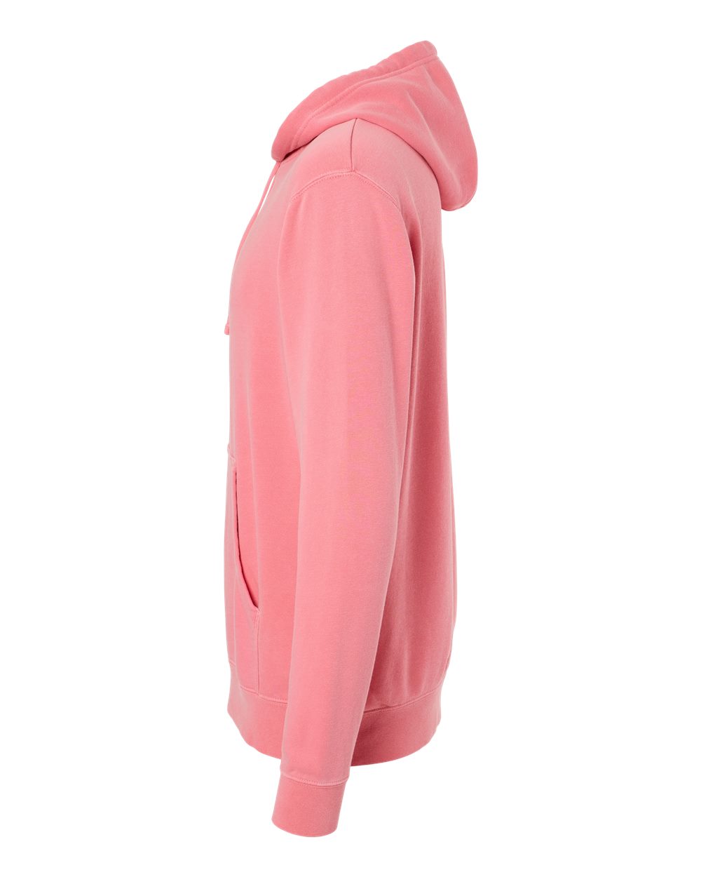 Left View of Pigment Pink Midweight Pigment-Dyed Hooded Sweatshirt - PRM4500