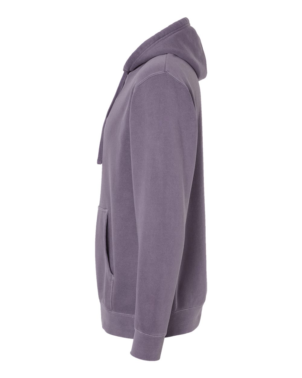 Left View of Pigment Plum Midweight Pigment-Dyed Hooded Sweatshirt - PRM4500