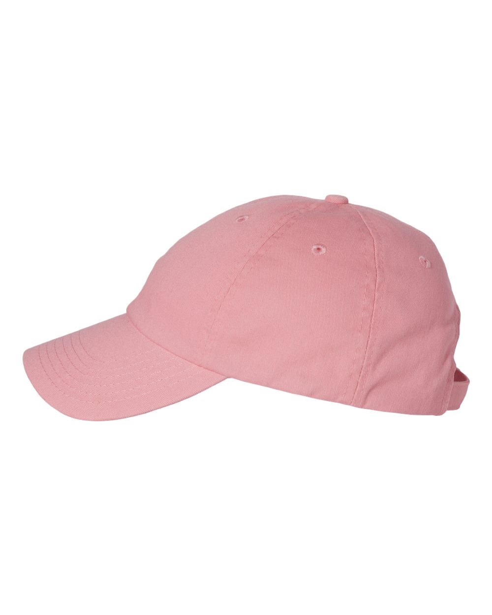 Left View of Pink Bio-Washed Classic Dad Hat - VC300A