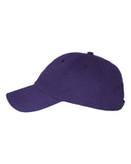 Left View of Purple Bio-Washed Classic Dad Hat - VC300A