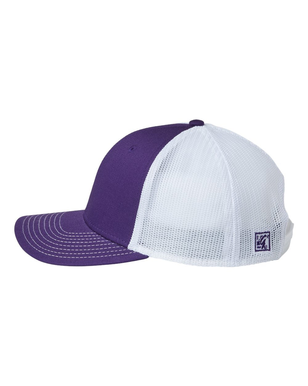 Left View of Purple/ White Everyday Trucker Cap - GB452E