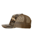 Left View of Realtree Max-7/ Buck Five-Panel Printed Trucker Cap - 112PFP
