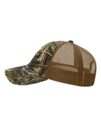 Left View of Realtree Max 7/ Buck Garment Washed Printed Trucker Cap - 111P
