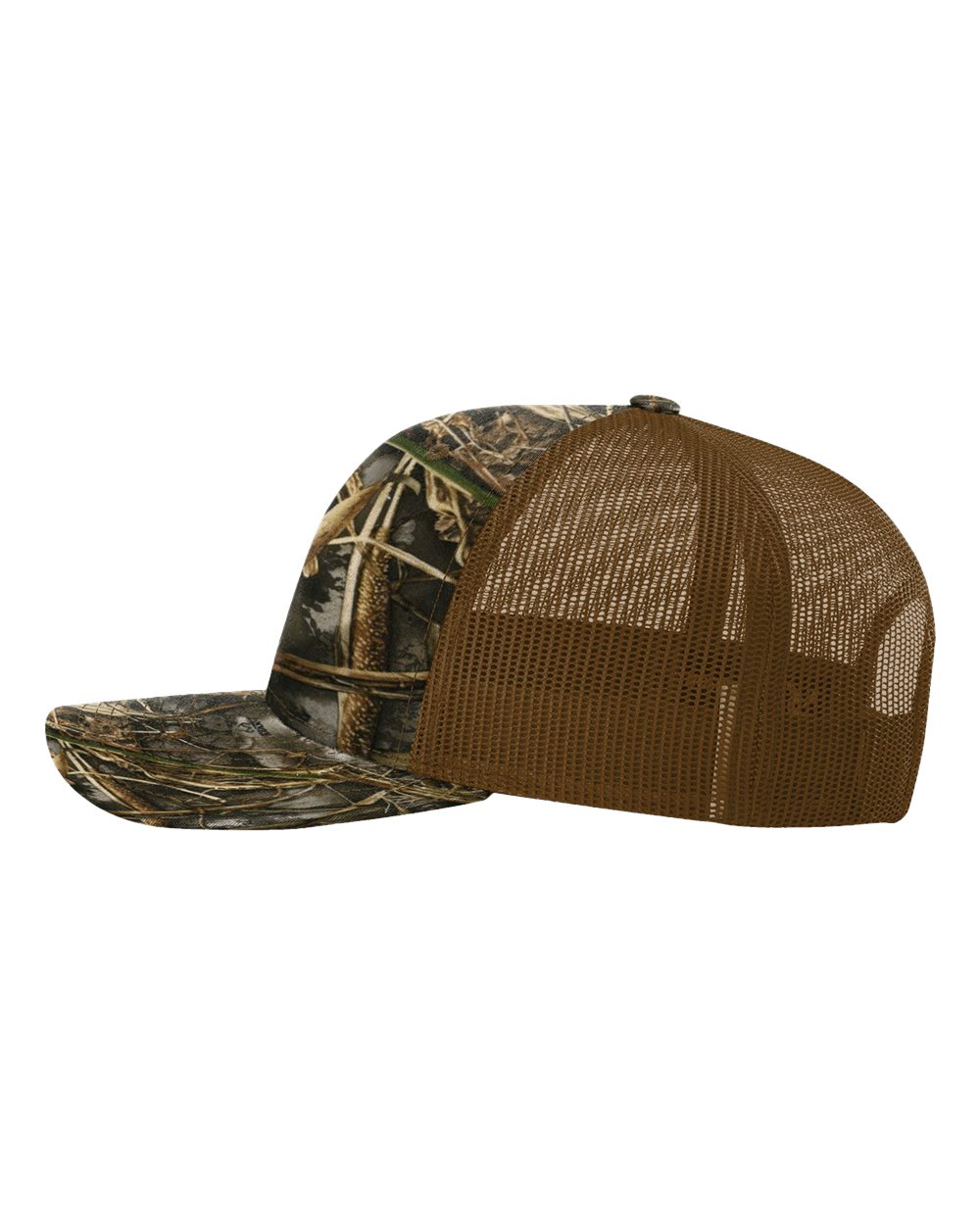 Left View of Realtree Max 7/ Buck Printed Trucker Cap - 112P