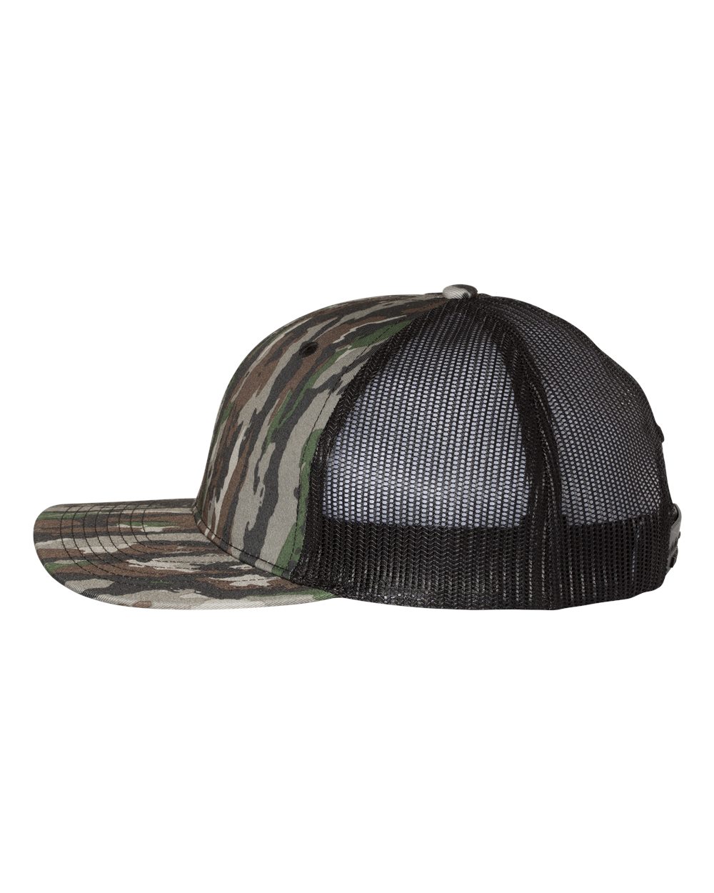 Left View of Realtree Original/ Black Printed Trucker Cap - 112P