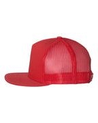 Left View of Red Five-Panel Classic Trucker Cap - 6006