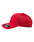 Left View of Red Ultrafiber Mesh Cap - 6533