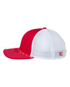 Left View of Red/ White Everyday Rope Trucker Cap - GB452R