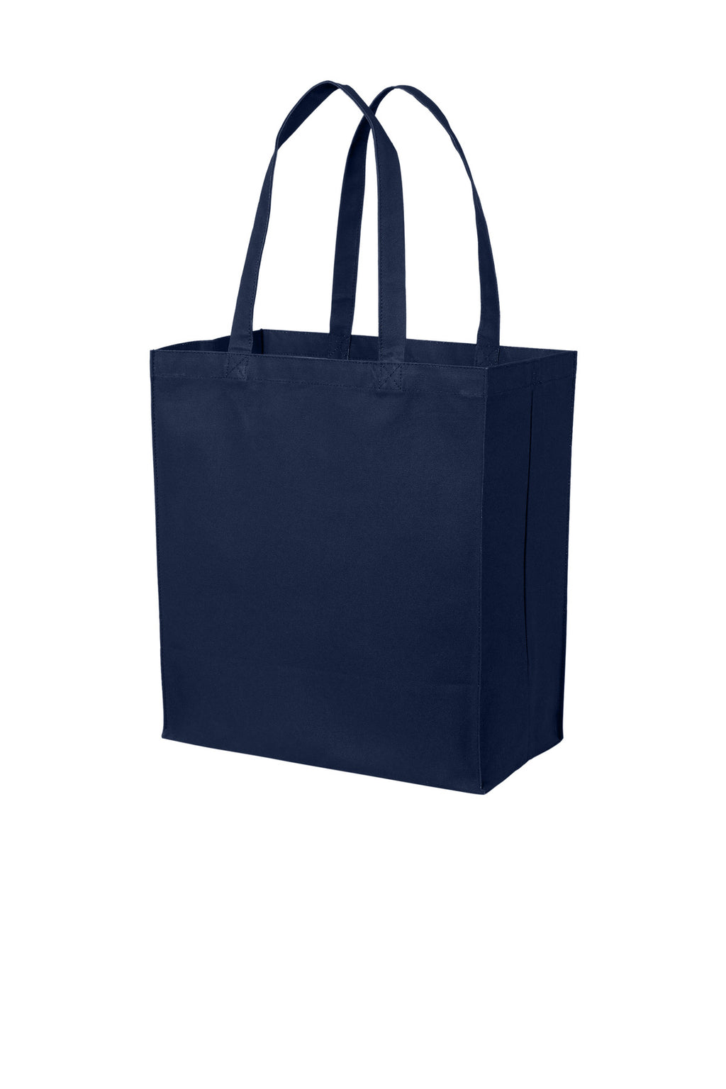 Left View of RiverBlNv Port Authority Cotton Canvas Over-the-Shoulder Tote BG426