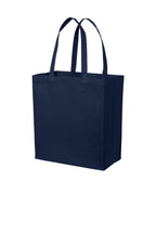 Left View of RiverBlNv Port Authority Cotton Canvas Over-the-Shoulder Tote BG426