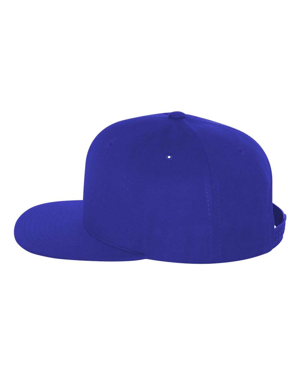 Left View of Royal Blue Premium Flat Bill Snapback Cap - 6089M