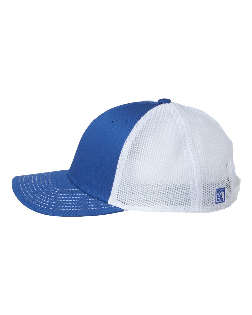 Left View of Royal/ White Everyday Trucker Cap - GB452E