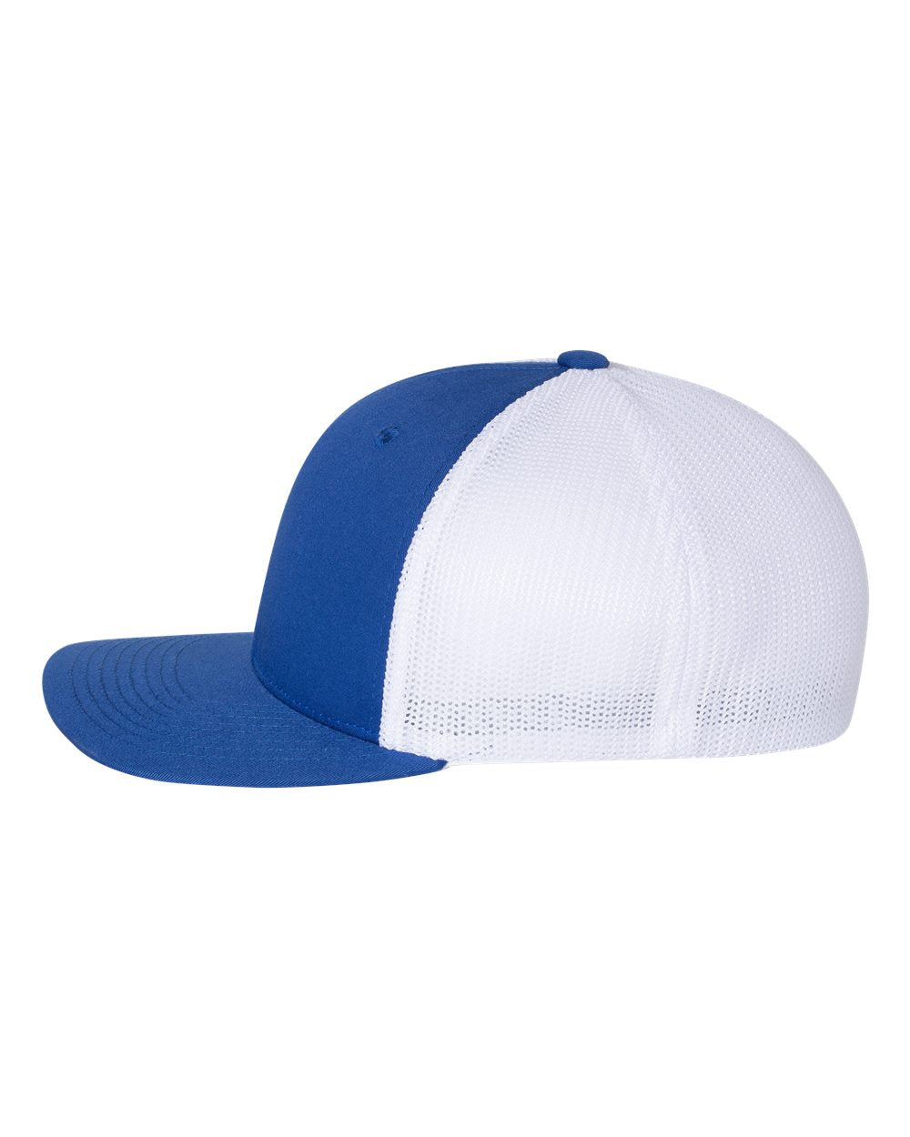Left View of Royal/ White Trucker Cap - 6511