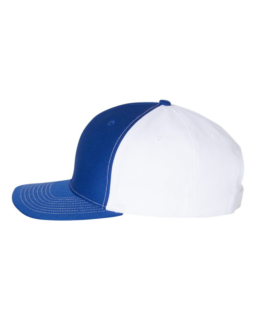 Left View of Royal/ White Twill Back Trucker Cap - 312