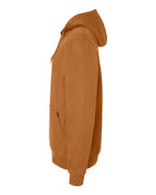 Left View of Saddle Woodland Fleece Hooded Pullover - 7035