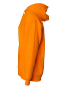 Left View of Safety Orange Heavyweight Hooded Sweatshirt - IND4000