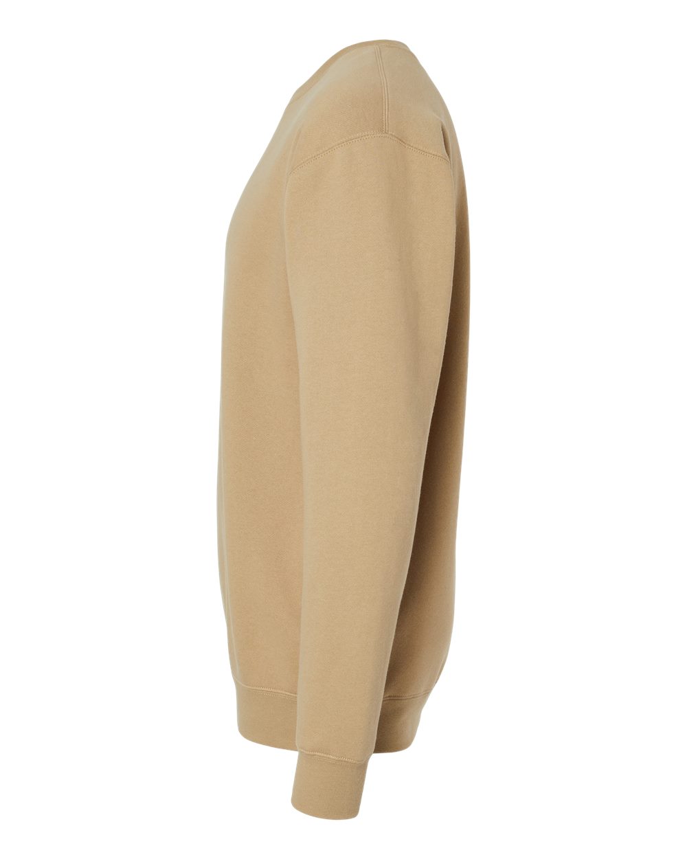 Left View of Sandstone Heavyweight Crewneck Sweatshirt - IND3000