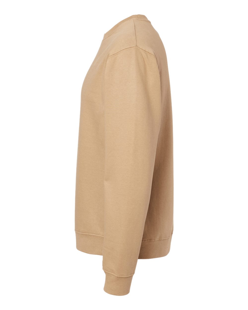 Left View of Sandstone Midweight Crewneck Sweatshirt - SS3000