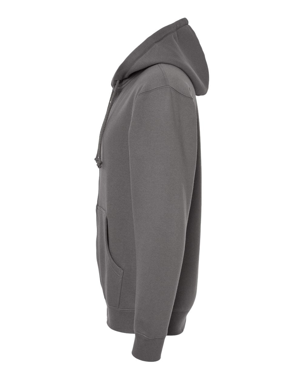 Left View of Solid Charcoal Heavyweight Full-Zip Hooded Sweatshirt - IND4000Z