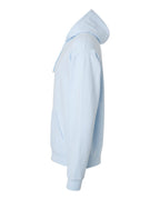 Left View of Soothing Blue Garment-Dyed Hooded Sweatshirt - GDH450
