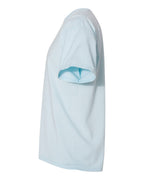 Left View of Soothing Blue Garment-Dyed T-Shirt - GDH100