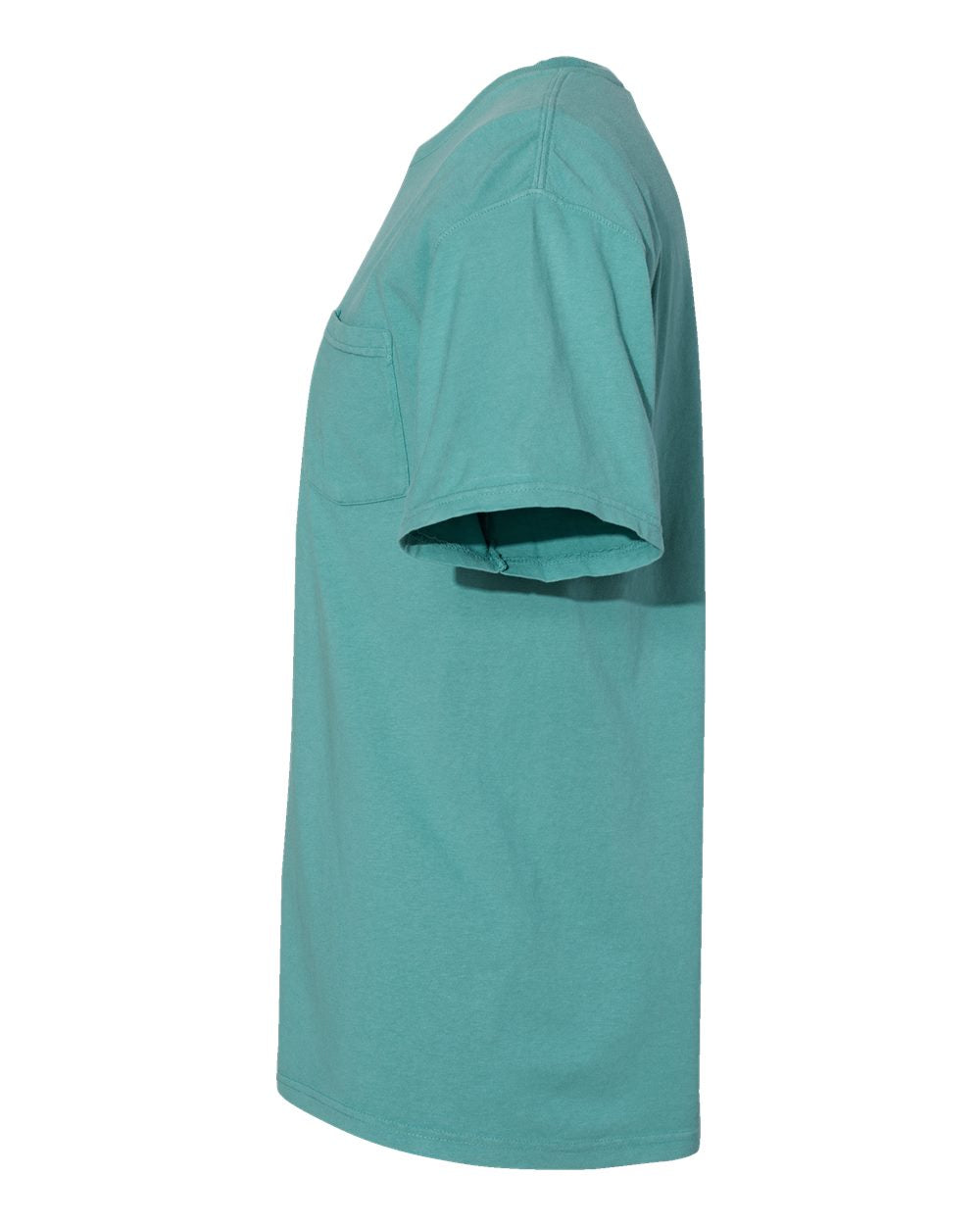 Left View of Spanish Moss Garment-Dyed Pocket T-Shirt - GDH150