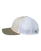 Left View of Stone/ Light Olive/ White Everyday Rope Trucker Cap - GB452R