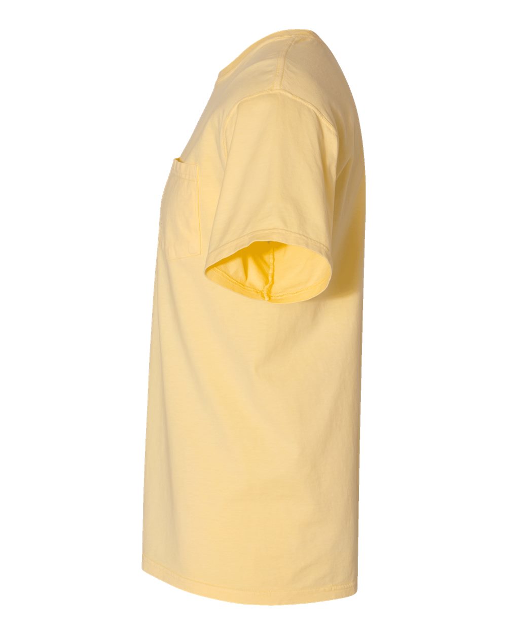 Left View of Summer Squash Yellow Garment-Dyed Pocket T-Shirt - GDH150