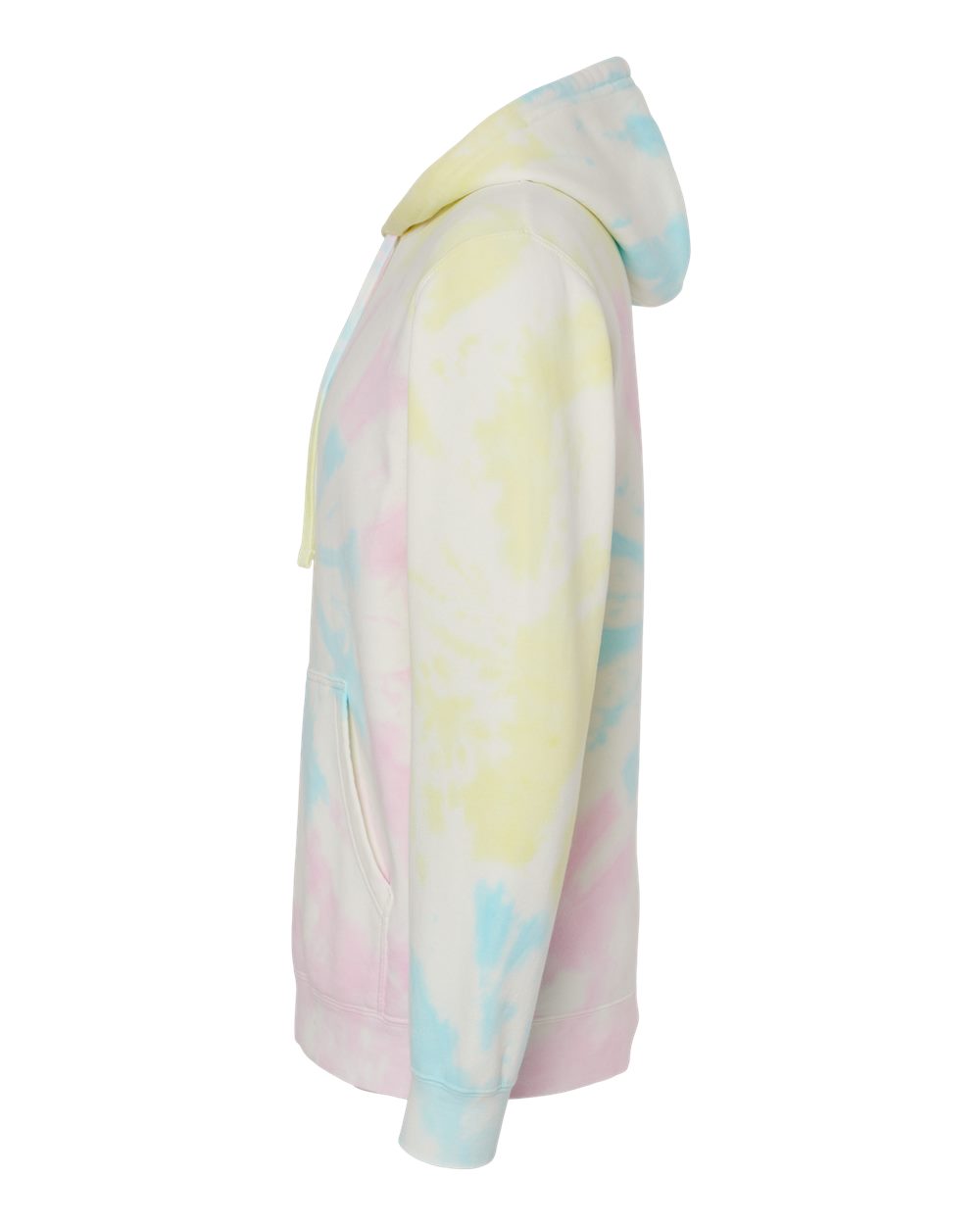 Left View of Tie Dye Sunset Swirl Midweight Tie-Dyed Hooded Sweatshirt - PRM4500TD
