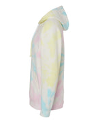 Left View of Tie Dye Sunset Swirl Midweight Tie-Dyed Hooded Sweatshirt - PRM4500TD
