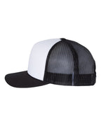 Left View of White/ Black Foamie Trucker Cap - 113