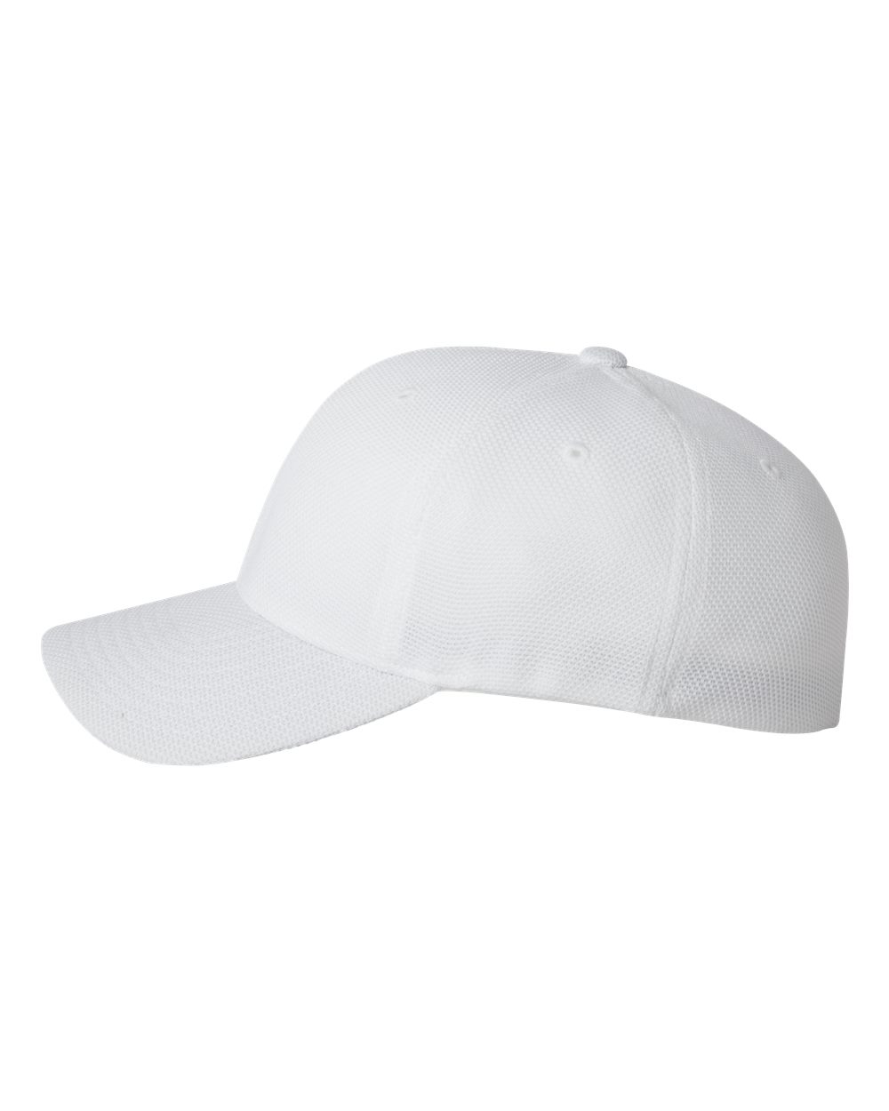 Left View of White Cool & Dry Piqué Mesh Cap - 6577CD
