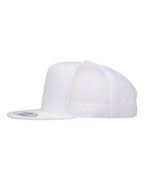 Left View of White Five-Panel Classic Trucker Cap - 6006