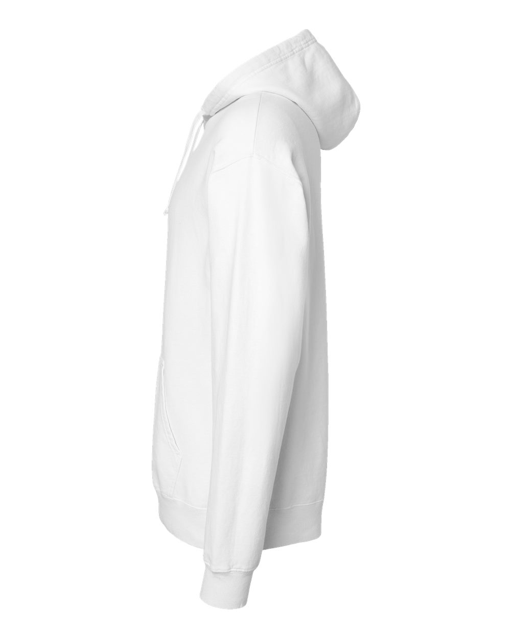 Left View of White Garment-Dyed Hooded Sweatshirt - GDH450