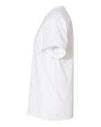Left View of White Garment-Dyed Pocket T-Shirt - GDH150