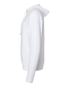 Left View of White Icon Lightweight Loopback Terry Hooded Sweatshirt - SS1000