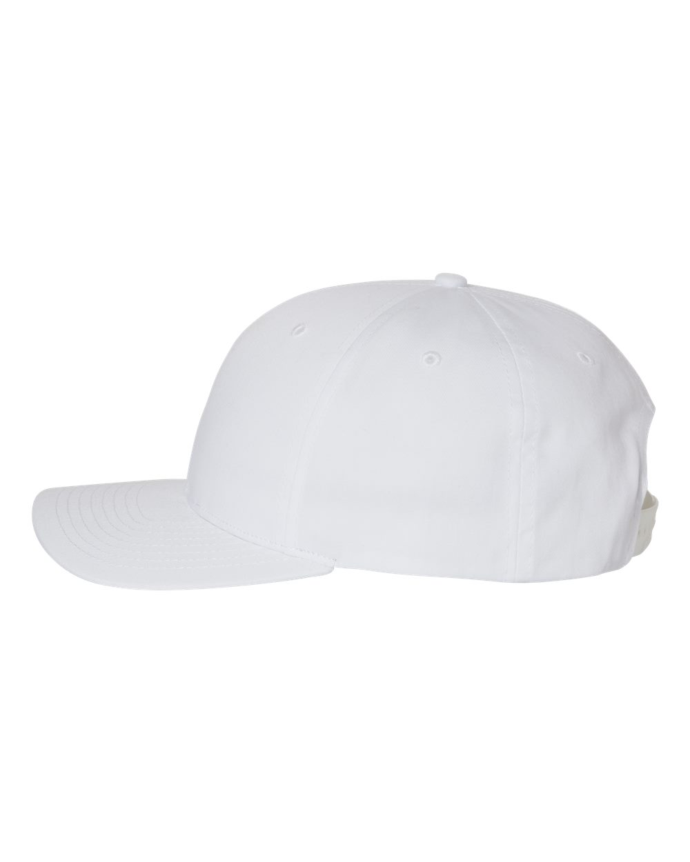 Left View of White Pro Twill Snapback Cap - 212