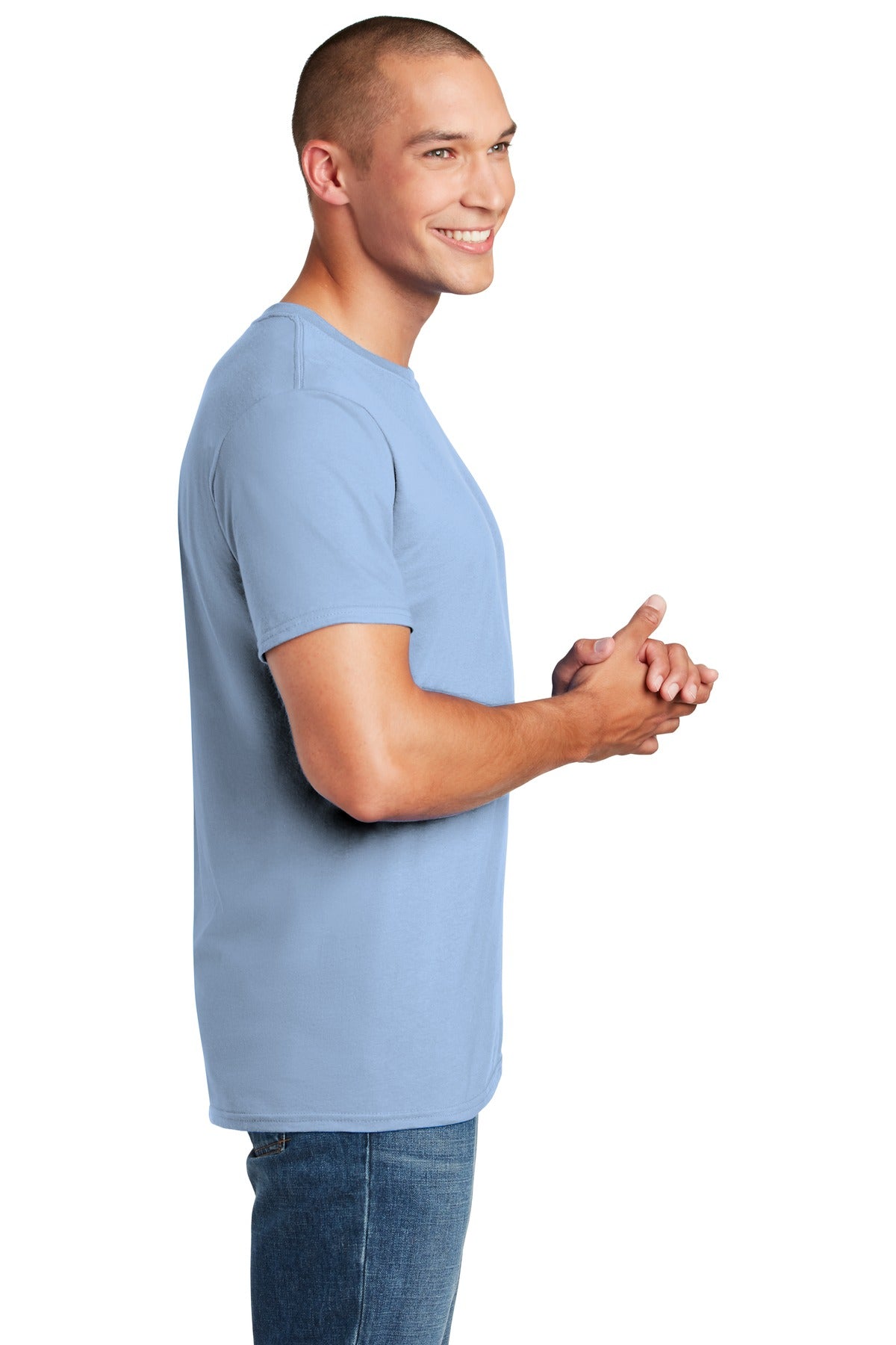 Light Blue Gildan Softstyle T-Shirt. 64000