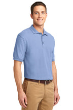 Light Blue Port Authority Silk Touch Polo K500