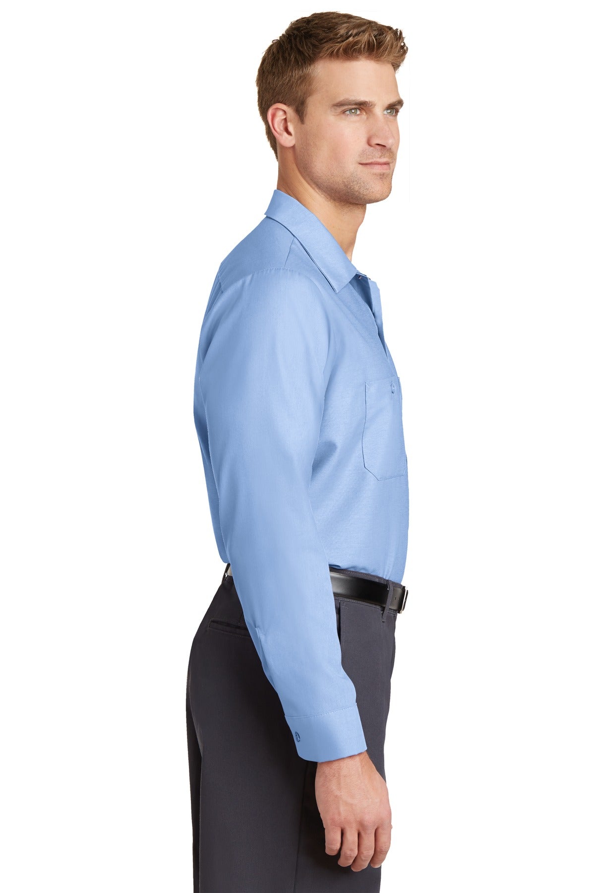 Light Blue Red Kap Long Sleeve Industrial Work Shirt. SP14