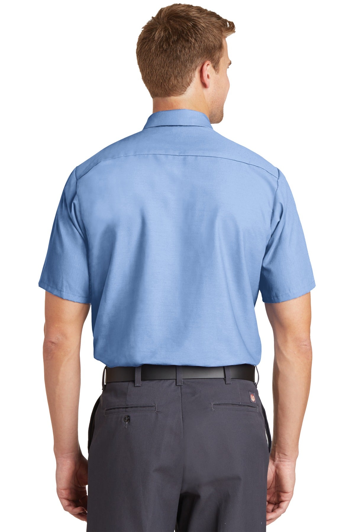 Light Blue Red Kap Short Sleeve Industrial Work Shirt. SP24