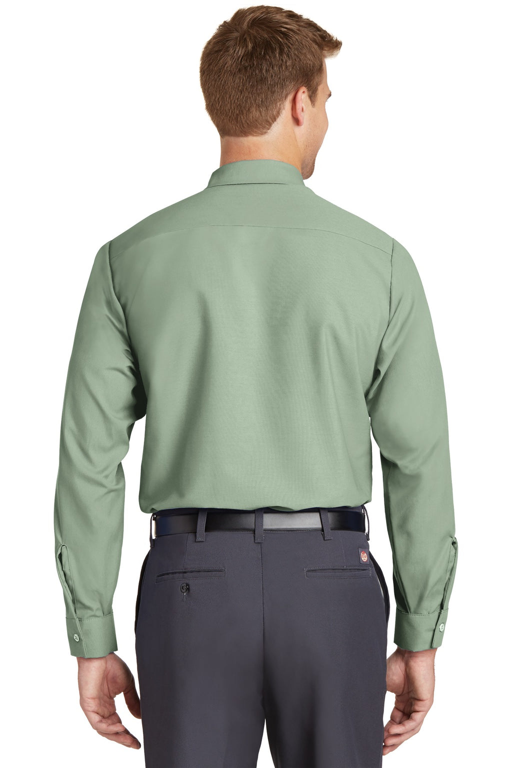 Light Green Red Kap Long Sleeve Industrial Work Shirt. SP14