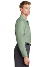 Light Green Red Kap Long Sleeve Industrial Work Shirt. SP14