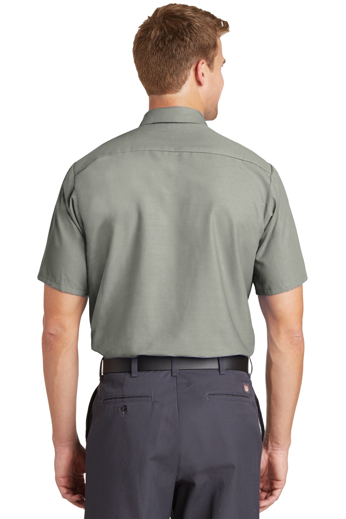 Light Grey Red Kap Short Sleeve Industrial Work Shirt. SP24