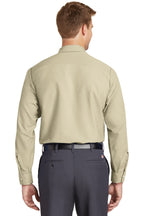 Light Tan Red Kap Long Sleeve Industrial Work Shirt. SP14