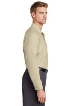 Light Tan Red Kap Long Sleeve Industrial Work Shirt. SP14