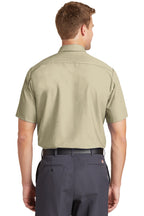 Light Tan Red Kap Short Sleeve Industrial Work Shirt. SP24